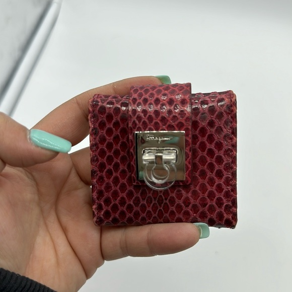 Salvatore Ferragamo Accessories - Ferragamo Red Snakeskin Leather pocket photo wallet